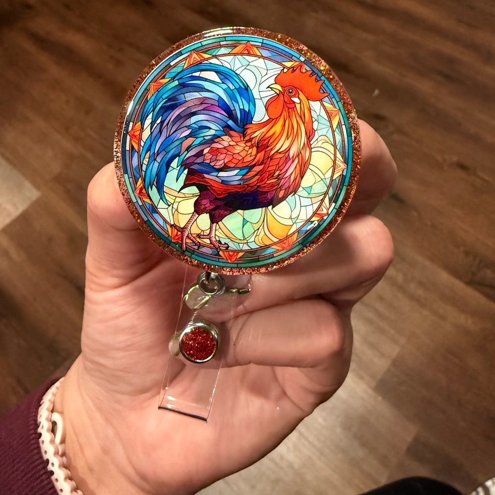 Colorful Rooster Badge Reel